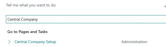 Business Central Suchfeld