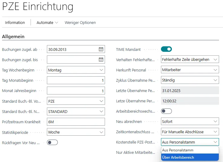PZE Einrichtung Ansicht