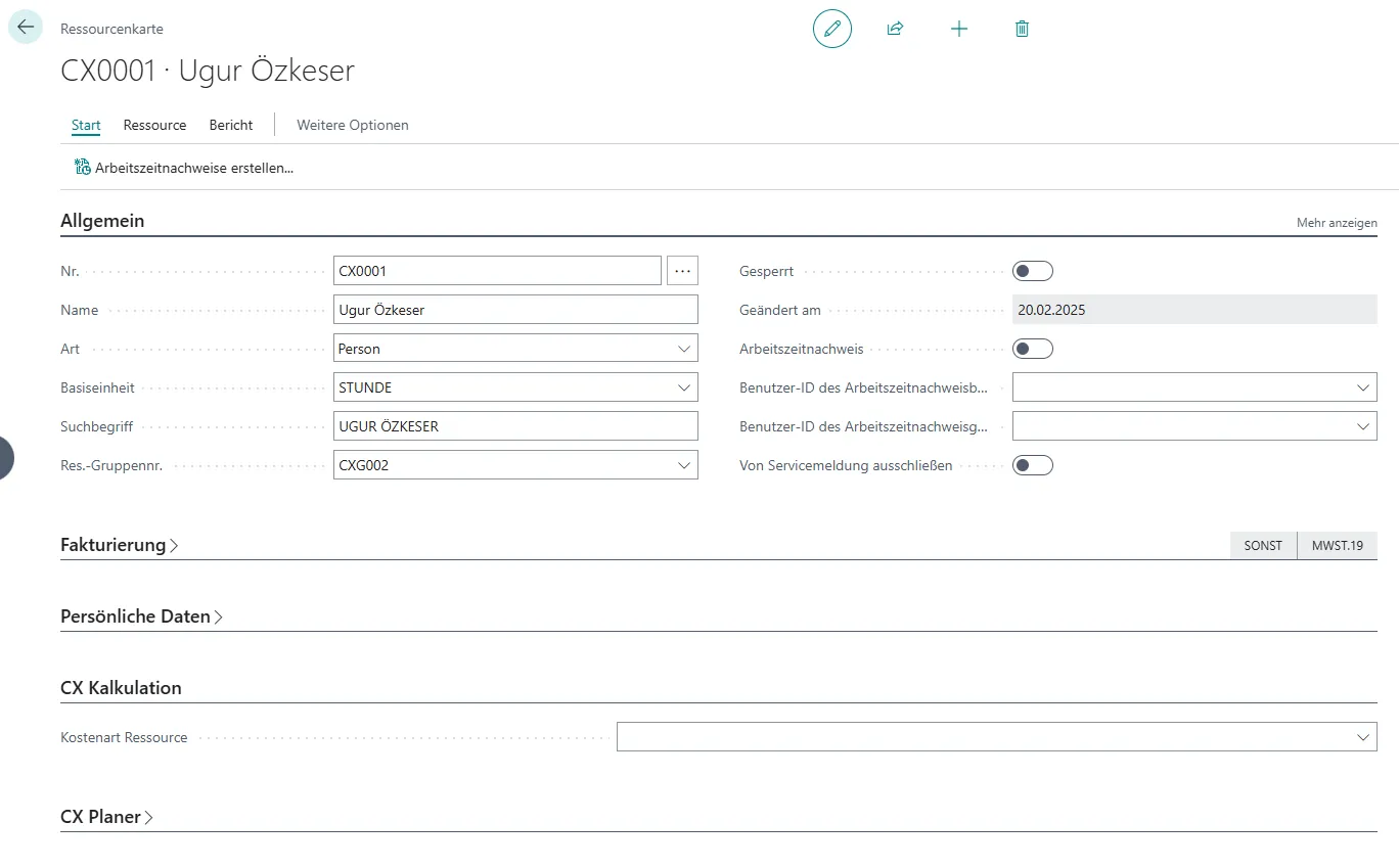 Ansicht Ressourcenkarte