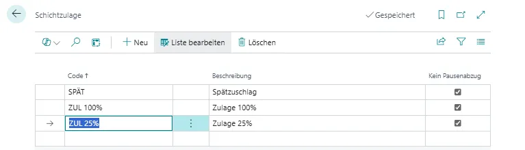 Schichtzulagen Ansicht