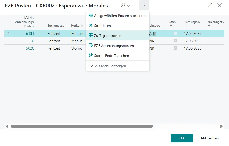 Zu Tag zuordnen Ansicht